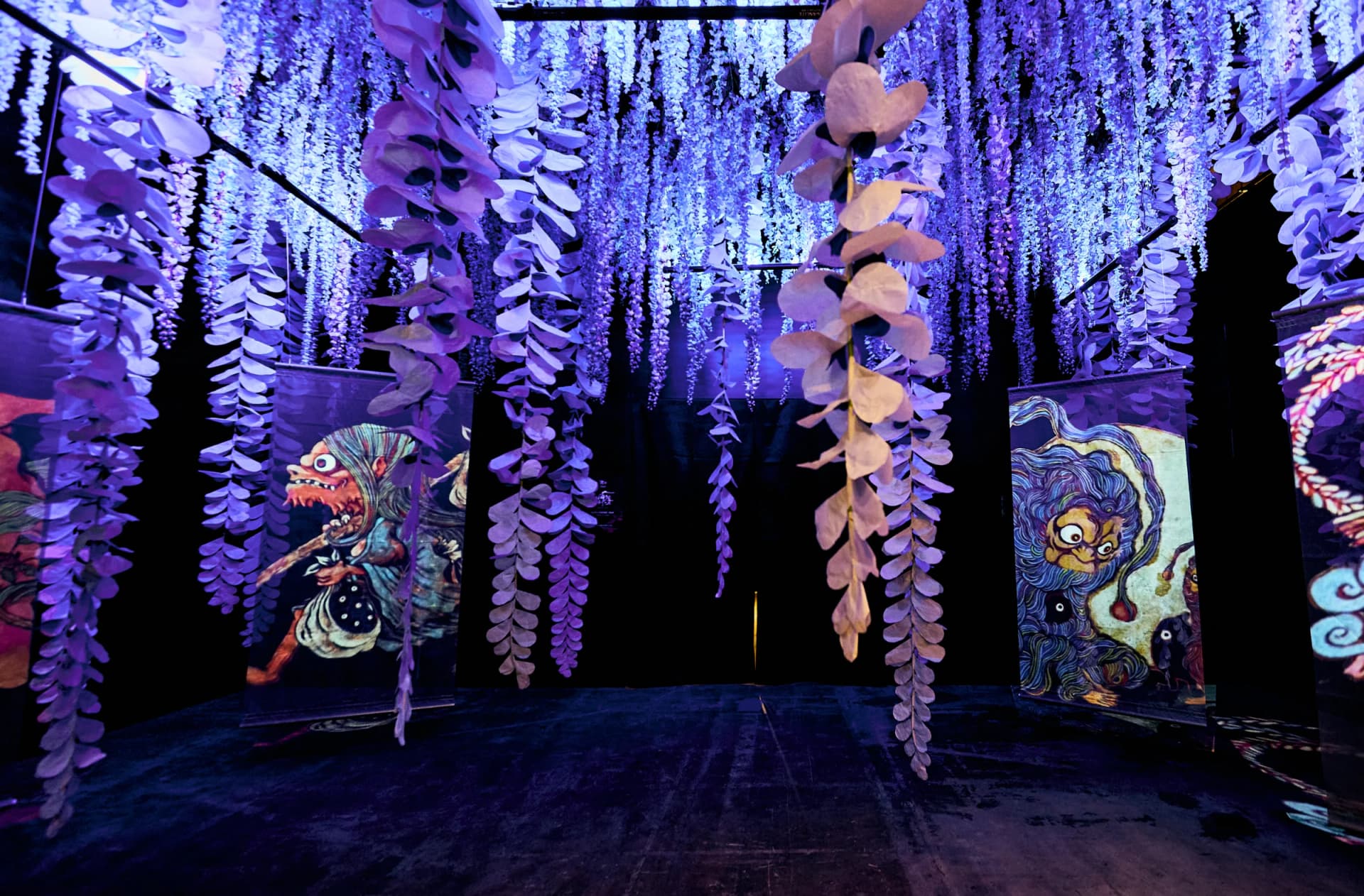 Yokai and Wisteria Exhibition Room at the "Yokai Immersive Experience Exhibition"