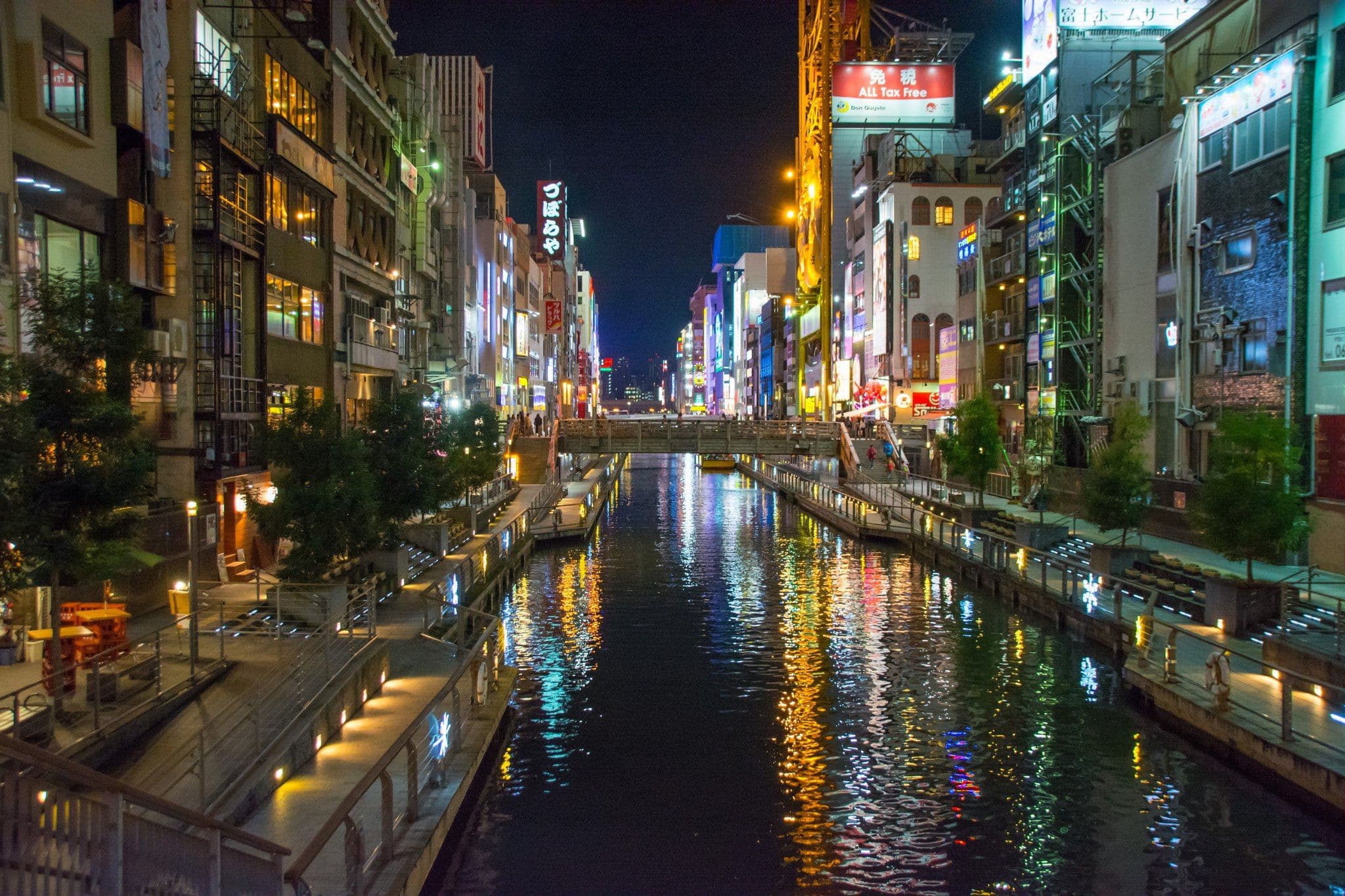 Dōtonbori canal at night