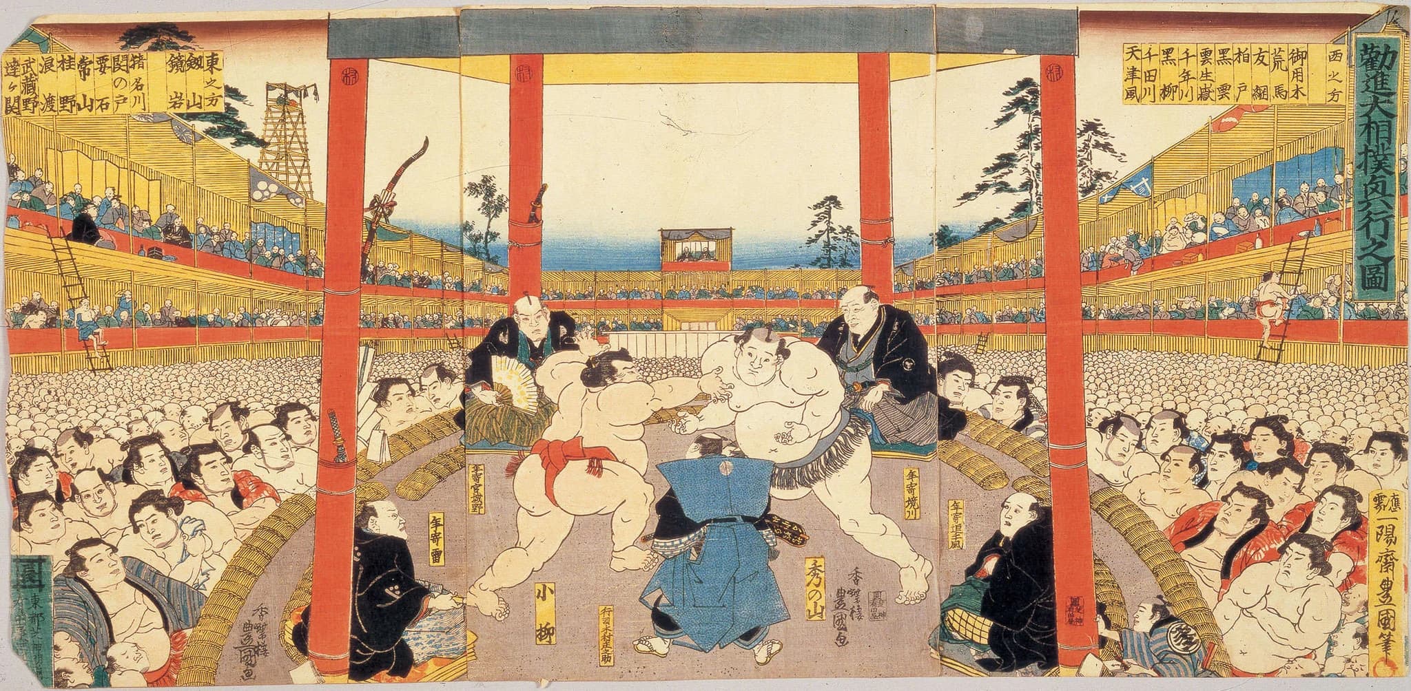 Grand Kanjin Sumo Tournament by Utagawa Kunisada (1843)