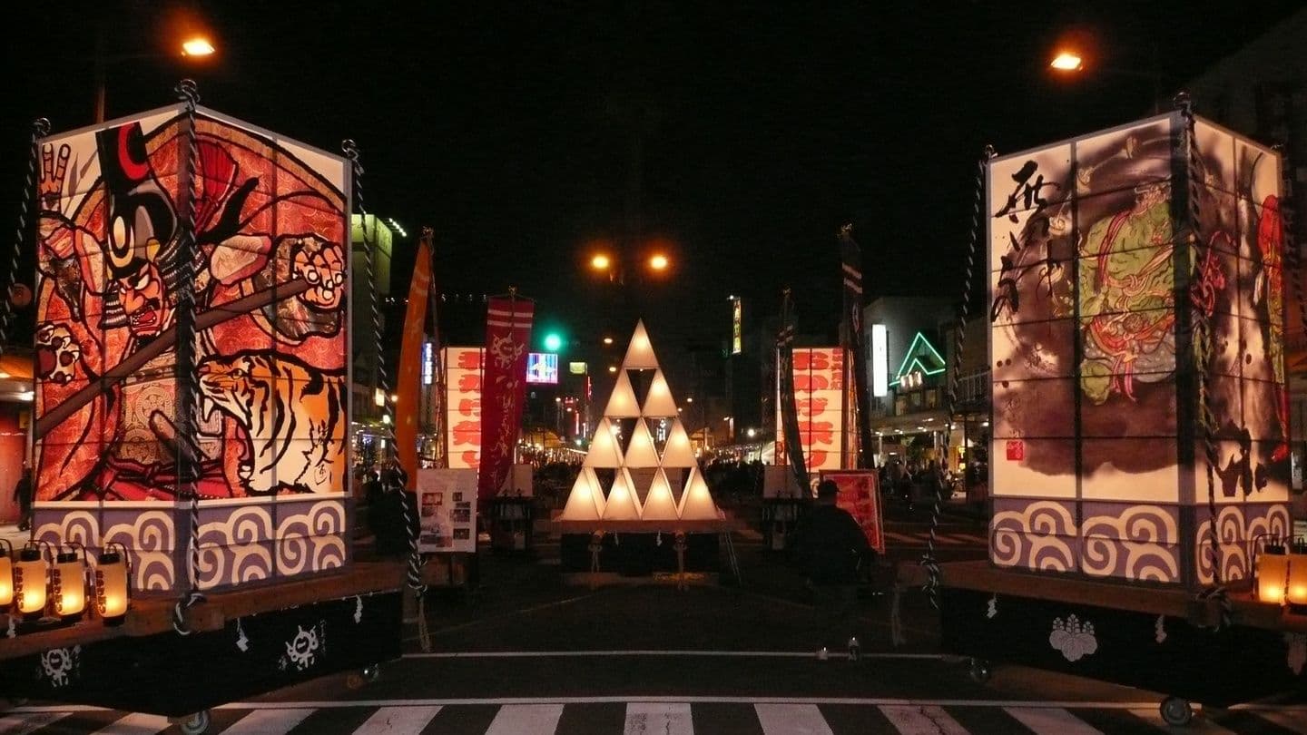 The floats at the Miyazaki Jingu Grand Festival