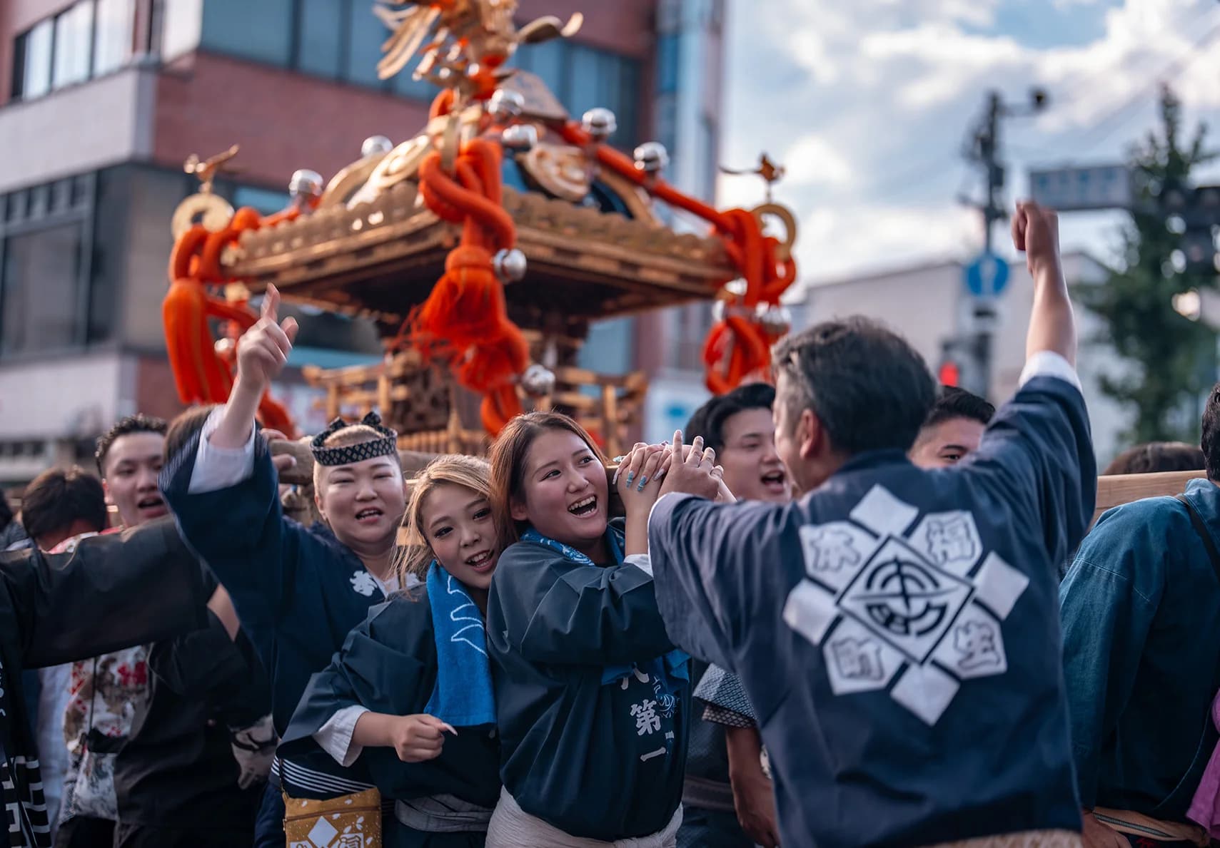 Carrying the mikoshi through the streets – Fussa Tanabata Festival, Fussa, Tokyo