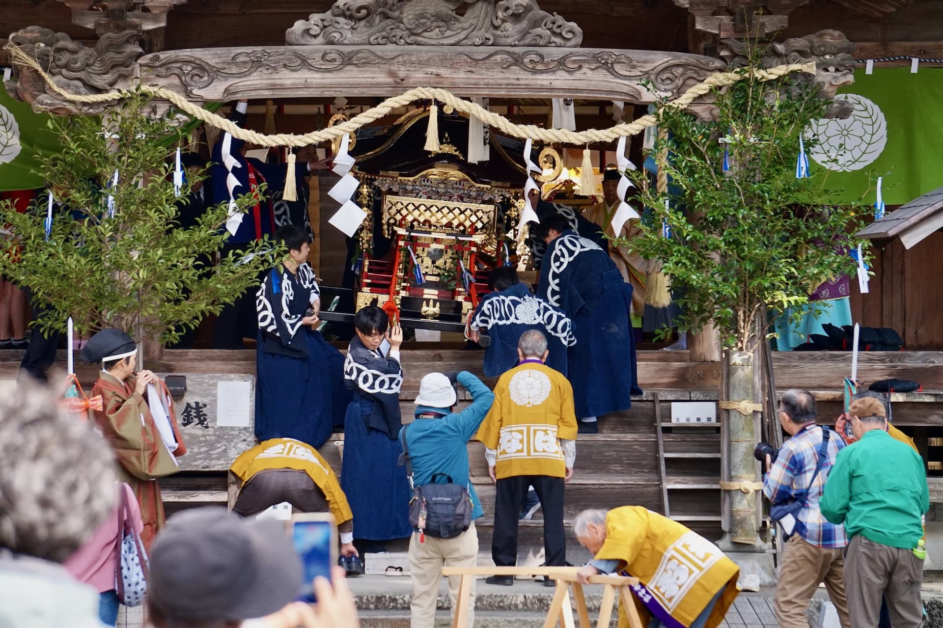 Mikoshi (Portable Shrine) at Ōkawakami Birafu Shrine’s Autumn Grand Festival