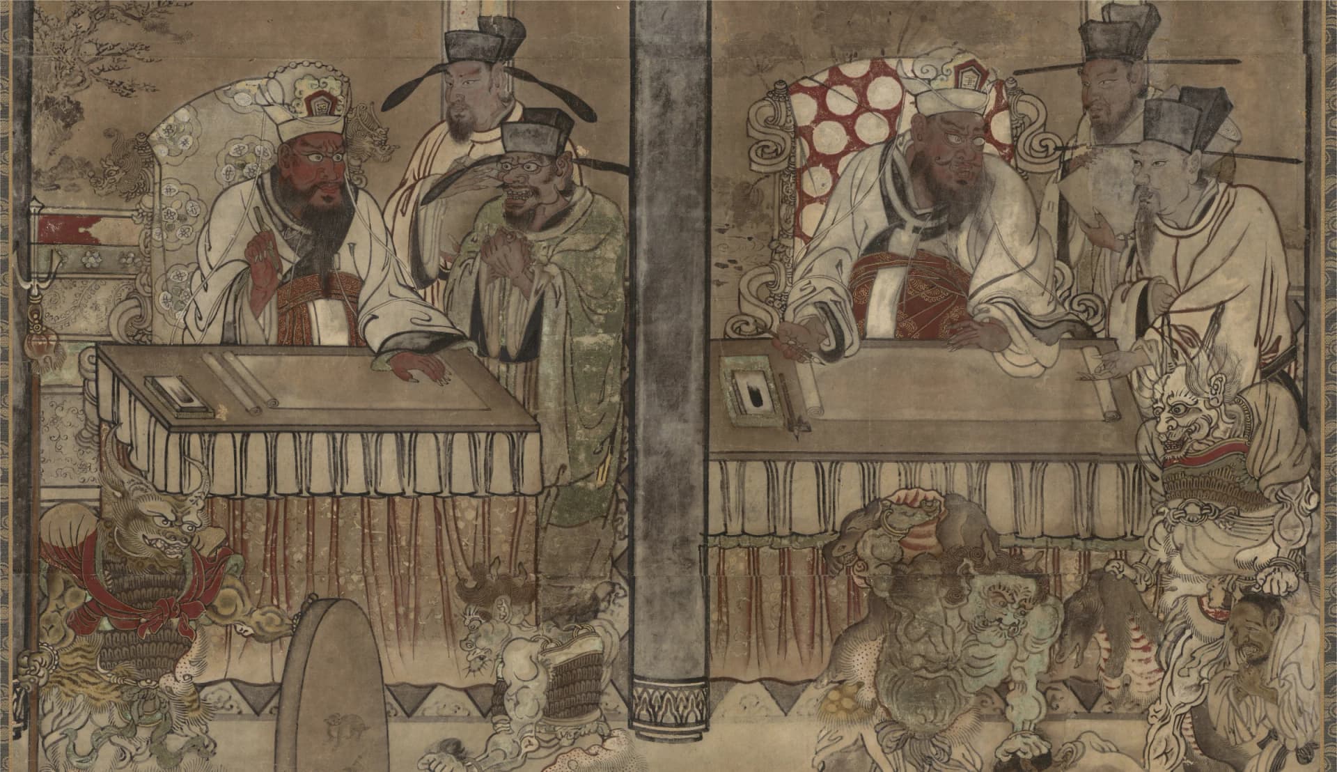 The Ten Kings in judgement, detail of Dai-jigoku-e (designated by Nara Prefecture, Chogakuji)