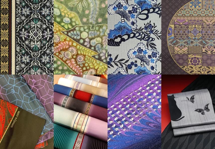 Kimono and obi cloth from the makers