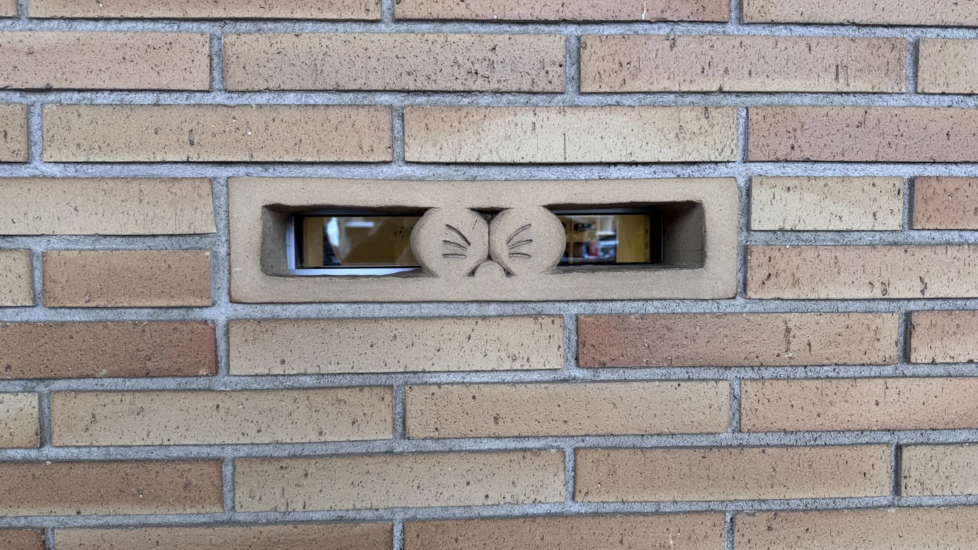 Doraemon's Face in the Brick Wall – Fujiko F. Fujio Museum, Kawasaki, Kanagawa
