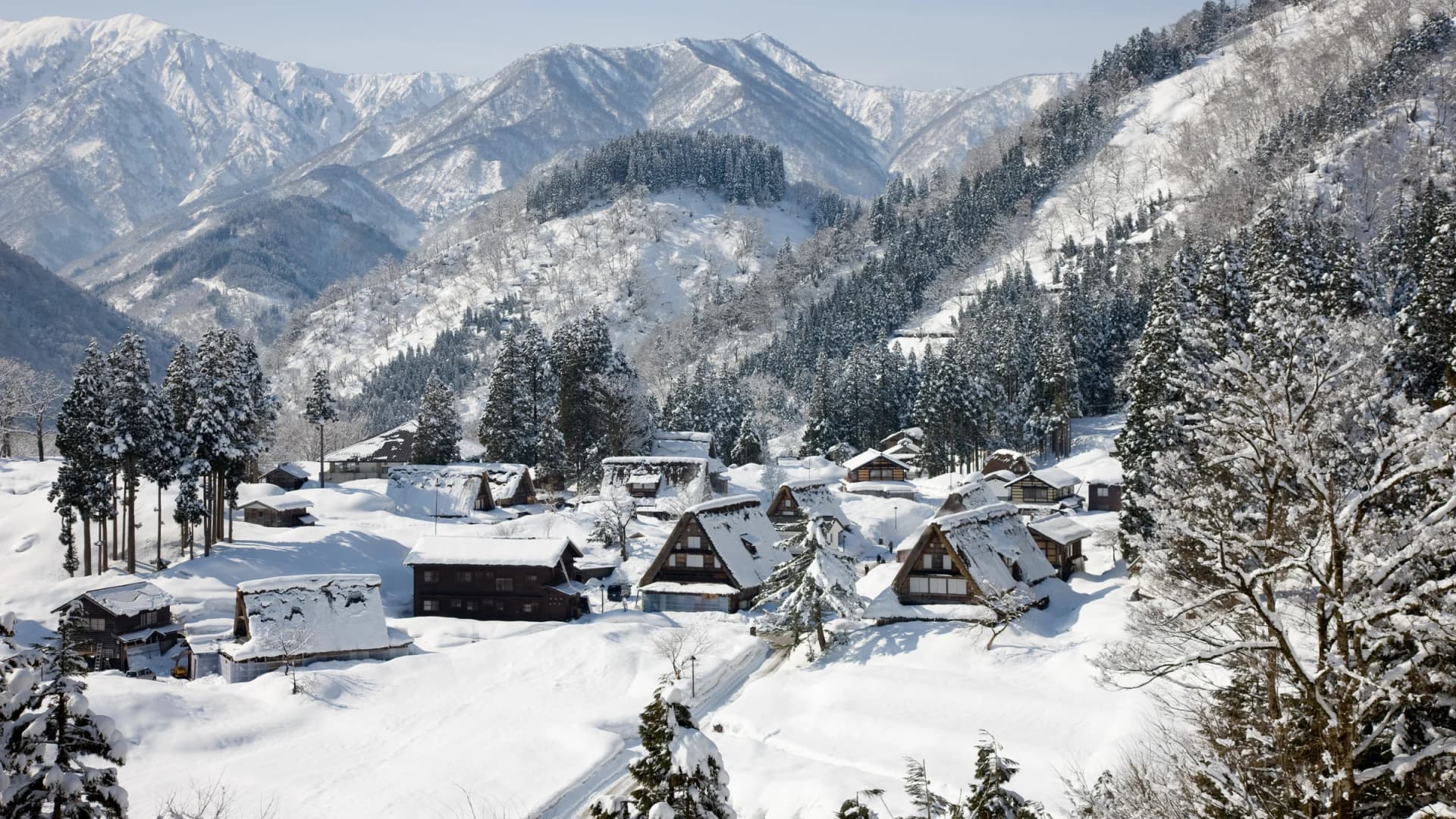 Ainokura village under snow, Nanto, Toyama