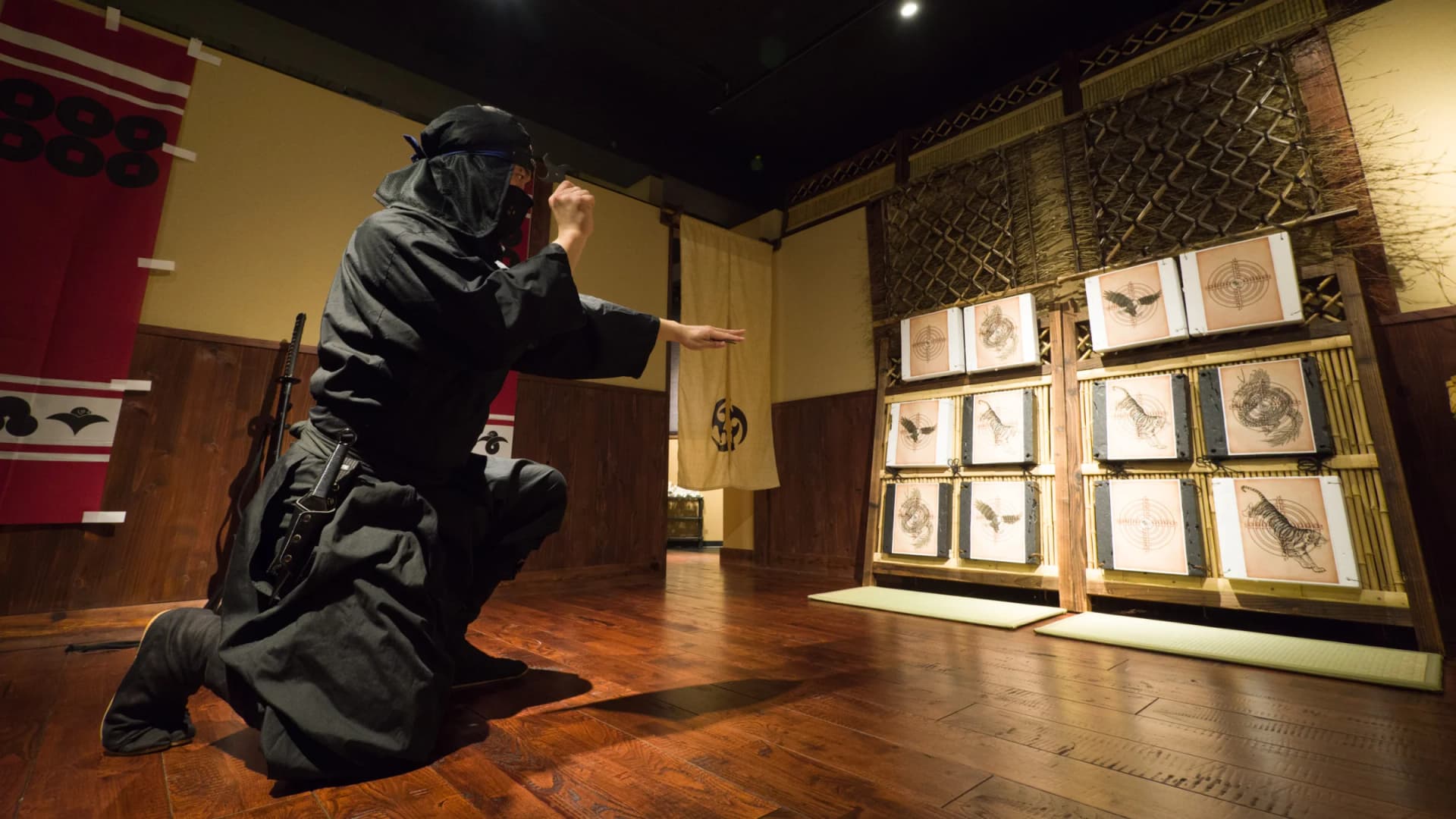 Shuriken throwing, Ninja Trick House