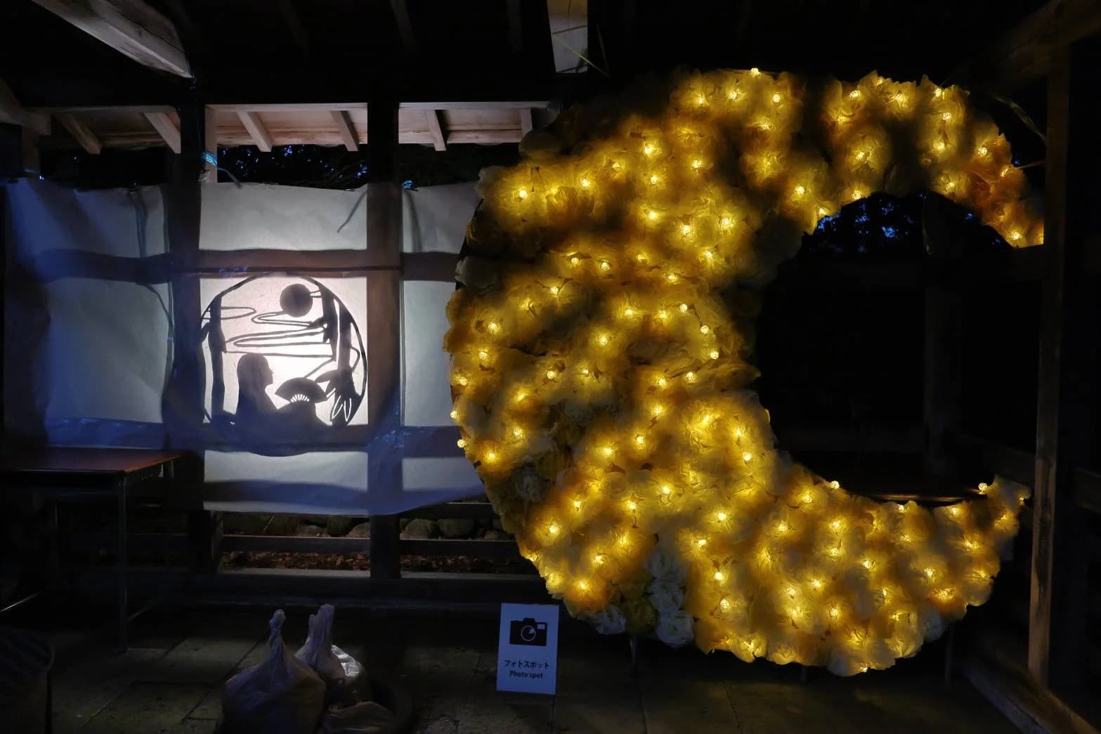 Projection on the paper screens, Sasagawa-tei