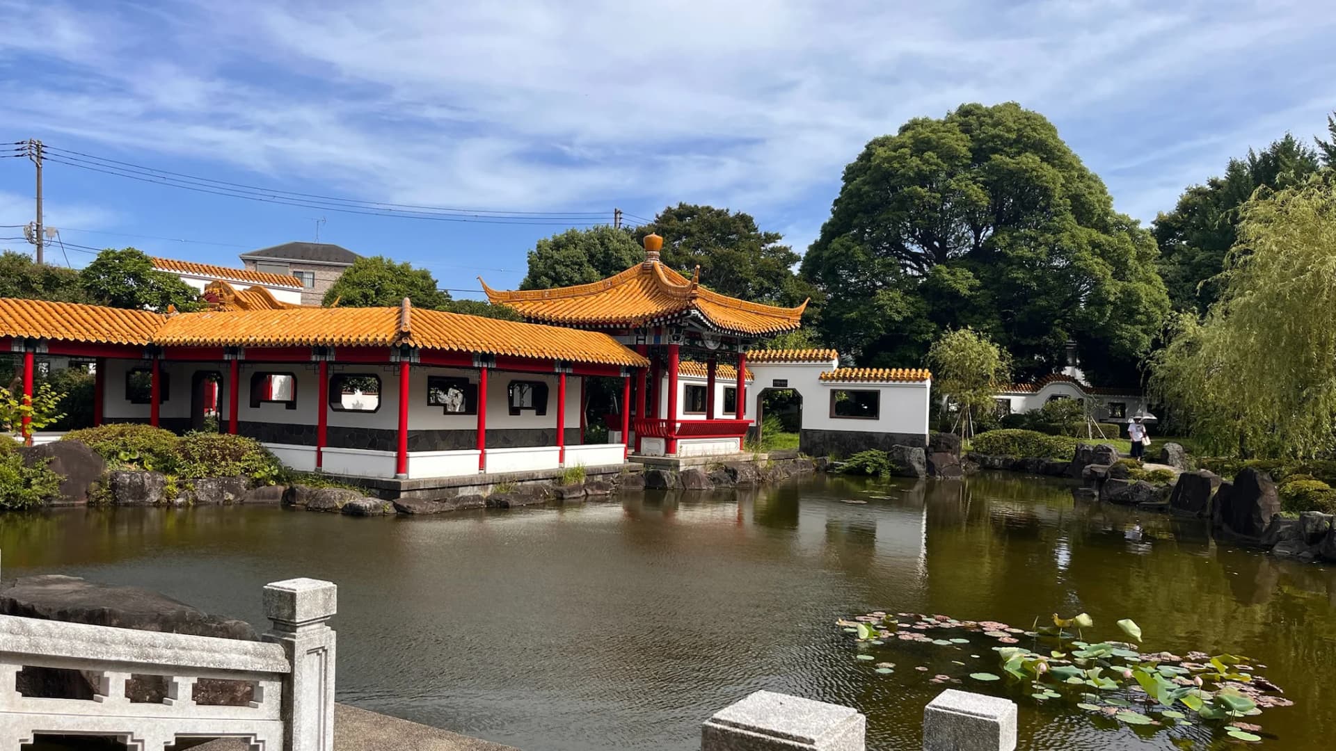 Lotus on the pond below the pavilion – Shinshuen, Kawasaki, Kanagawa