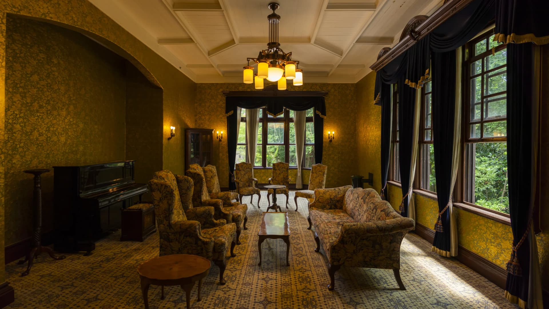The elegant Western-style drawing room of the Irifuneyama Memorial Museum, Kure, Hiroshima