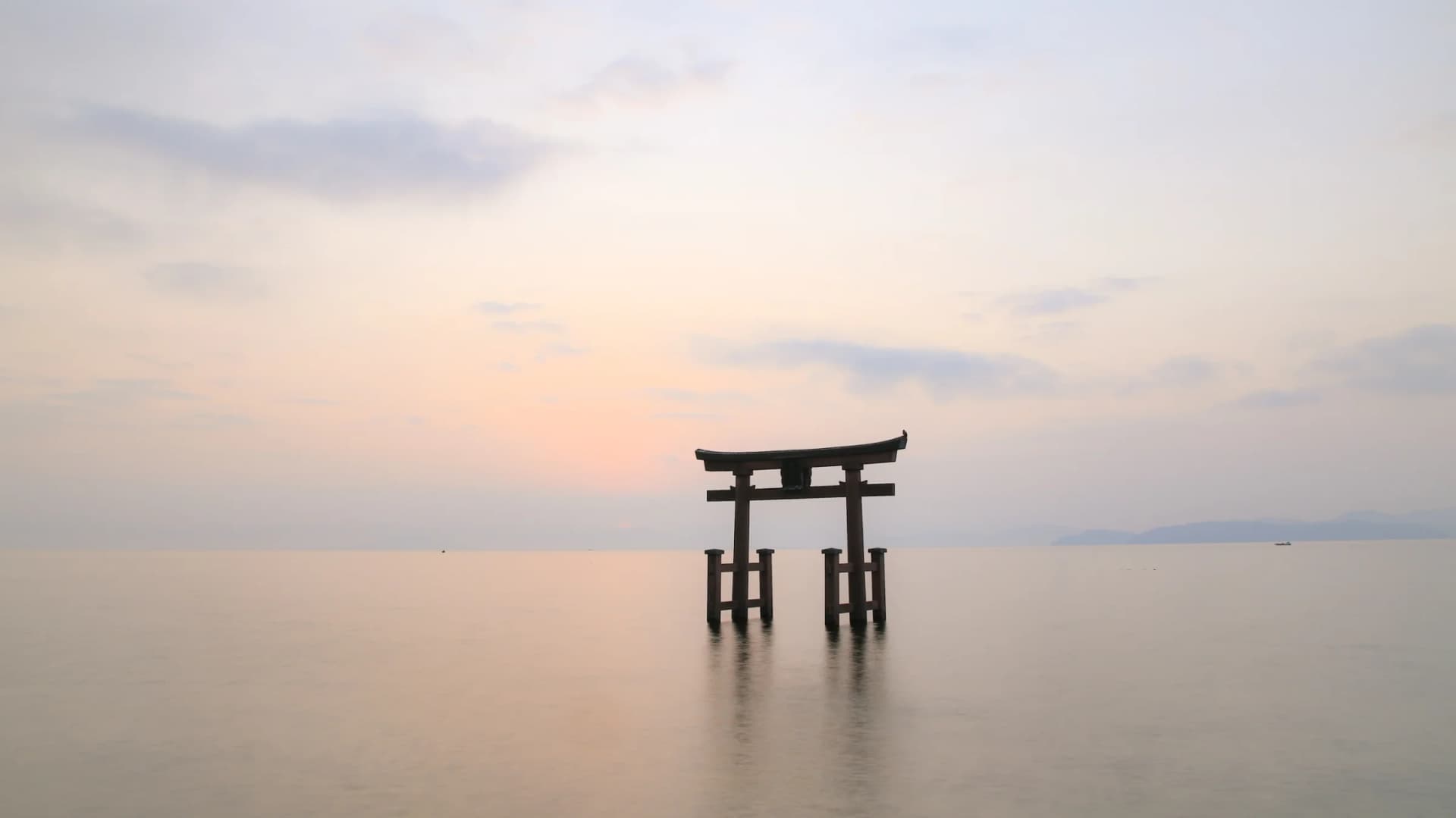 The lake torii, Shirahige Shrine, Takashima, Shiga