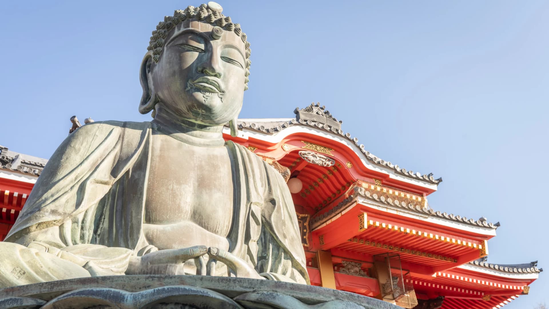 The great bronze Amida Buddha at Iinuma Kannon, Choshi, Chiba