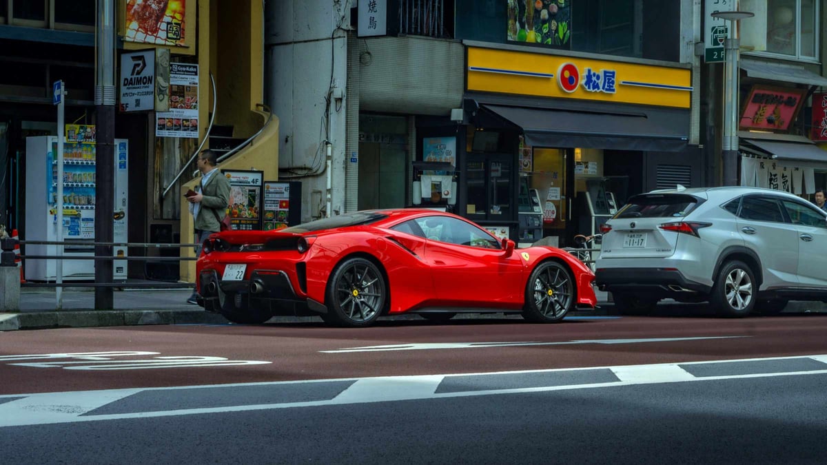 Ferrari on the road