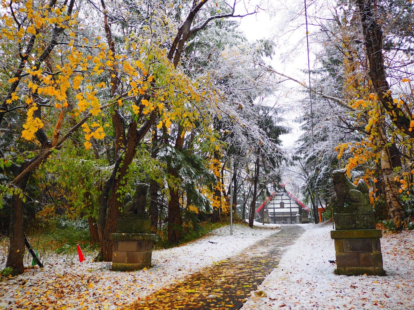 Jozankei Shrine during winter time