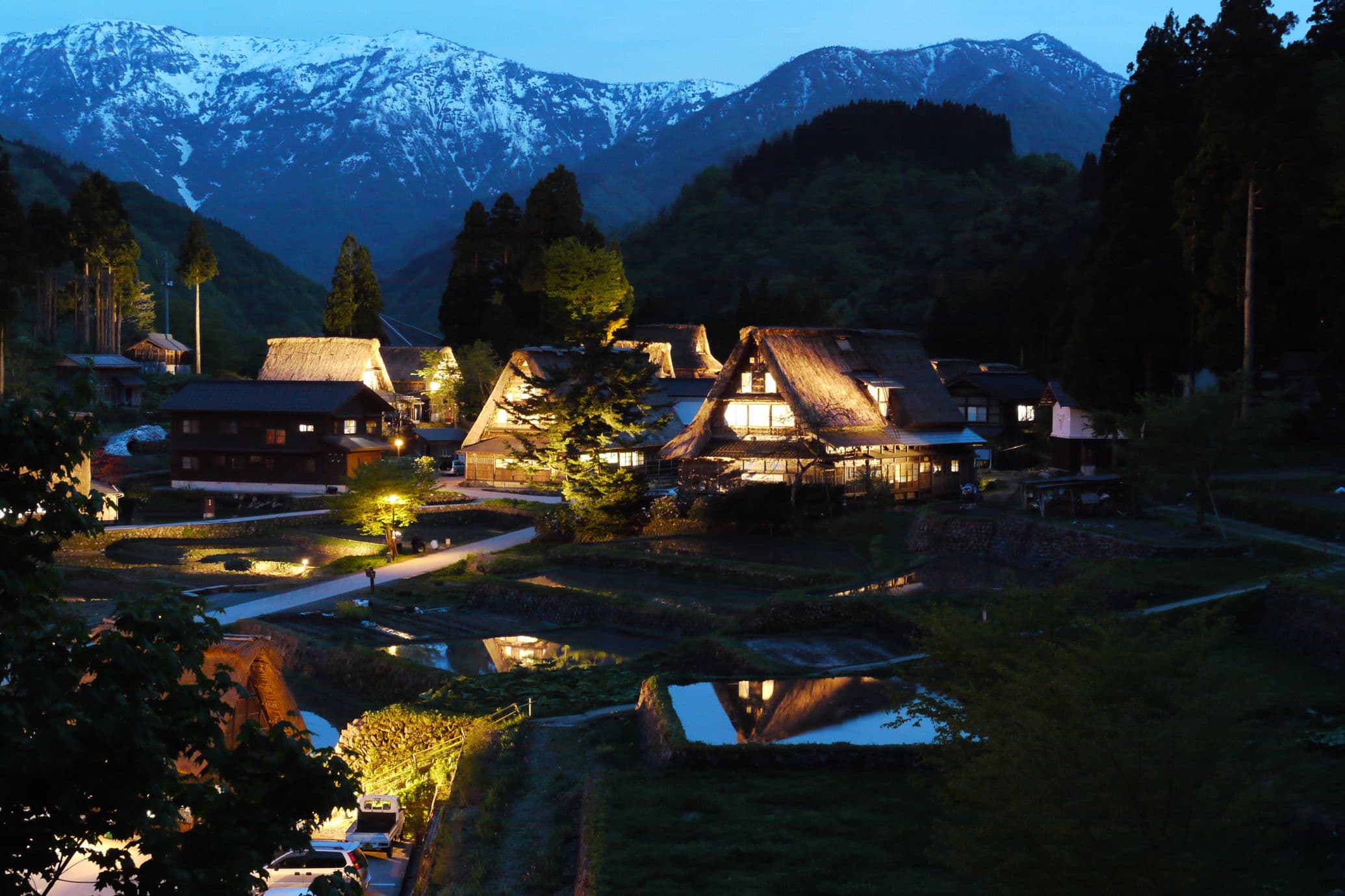 Illumination of Ainokura Village